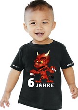 Kindershirt 6. Geburtstag Kindergeburtstag 6 Jahre Teufel Motiv Junge Mädchen 2