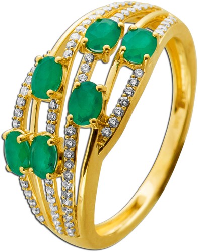 Smaragd ring gold 585 14k - ring,