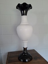 Bodenvase Blumenvase modern schwarz weiß ca 50cm hoch Material Messing ca 2kg