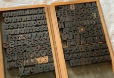 Holzlettern alte Drucklettern 36 mm Druckerei Lettern Holzbuchstaben Vintage rar