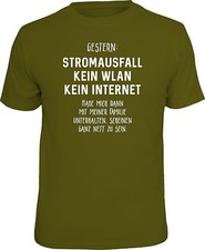 T-Shirt Gestern: Stromausfall kein WLAN kein Internet Familie unterhalten nett