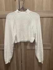 HOLLISTER Pullover Cropped Damen Weiß Gr. XS