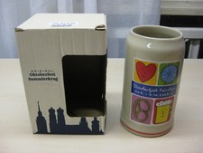 Bierkrug Oktoberfest, 2008, Sammlerkrug, Maßkrug, Steingut, unbenutzt