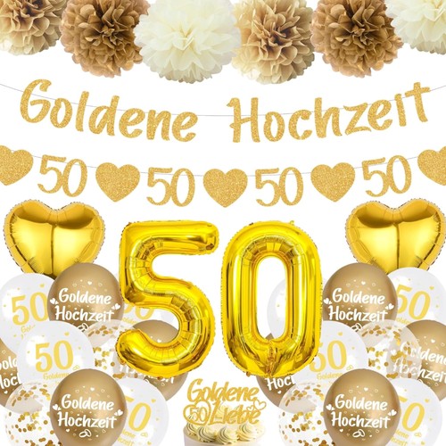 Goldene hochzeit deko - goldene,