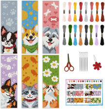 6 x Kreuzstich Lesezeichen Set