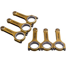 6x Titanized Pleuel for VW Corrado Golf Passat 2.8 2.9 VR6 Audi 8N3 8N9 6.457"