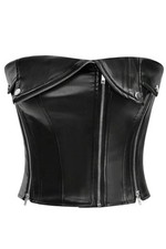 Lederlook Corsage Schwarz M