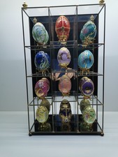 Franklin Mint 12 Deko-Eier komplettes Set mit Glasvitrine