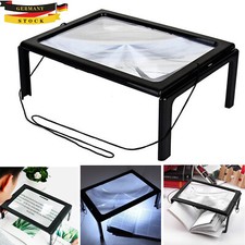 LED A4 Tischlupe Standlupe Licht faltbar Lesehilfe Lupe 5 fach Leselupe Senioren