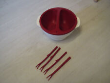 Tupperware Allegra Micro Deli Dip Fondue mit 4 Gabeln Neuwertig weiß-rot