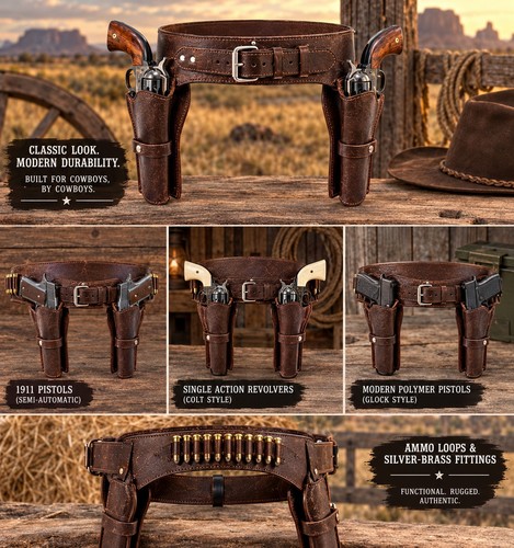 Cowboy doppel pistolenholster - cowboy,