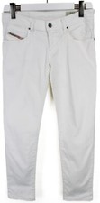 DIESEL Getlegg Slim-Skinny 0019Z Jeans Damen W27 Reißverschluss Denim Weiß