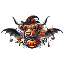 3x Halloween Highland cow car