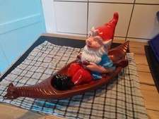 Gartenzwerg im Boot ,53x 27 cm Zwerg Germany Garten bruchfest PVC Deko 