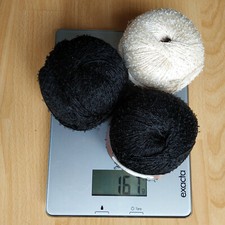 3 x 50g/125m = 150g Häkelgarn, Strickwolle "- Ägypt. Baumwolle - schwarz & weiß