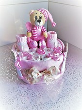 Windelgeschenk Windeltorte zur Geburt, Taufe , Mädchen  