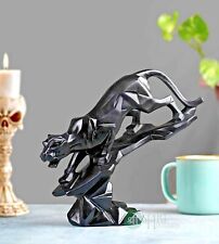 Handgemacht Schwarzer Panther Prunkstück Figur Statue für Heim Büro Dekor 20.3cm