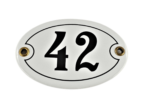 Emaille hausnummer oval 42 - emaille,
