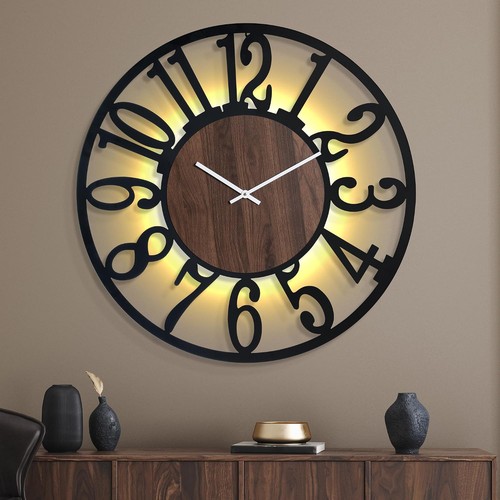 Wanduhr metall holzoptik - cm,