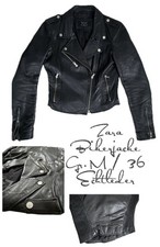 Zara Woman Bikerjacke, Lederjacke, Echtleder, Blogger, Schwarz, Gr. M 36, Selten