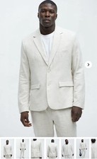 Bahamas Leinenanzugjacke – Haferflocken – XL