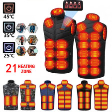 21 Zonen USB Beheizbare Heizjacke Weste Heizweste Beheizte Wärmeweste Herren