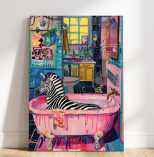 Zebra in rosa Badewanne