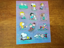 Vintage Peanuts Aufkleber Sticker 80er Sport Snoopy Charlie Brown lila 15 cm RAR