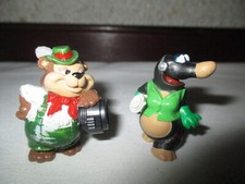 2 Ü Ei Figuren, Kunststoff, Maulwurf und Bär