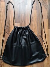 Echtleder-Helmbeutel Rucksack schwarz groß butterweich Handmade Lammleder 