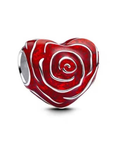 Red heart charm perlen - red,