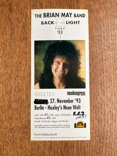 Konzertkarte brian may - konzertkarte, 1993