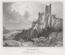 Königswinter Drachenfels Original Stahlstich Poppel 1846