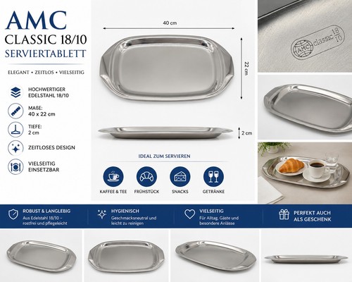 Elegantes edelstahl tablett - elegantes, |