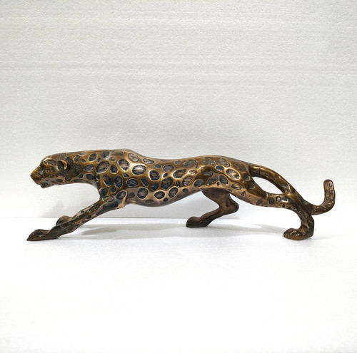 Große leopard metall statue - leopard,