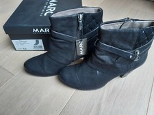 Neu Marc Shoes Damen Absatz Stiefeletten Stiefel Schwarz 5,5 38 Leder Nieten