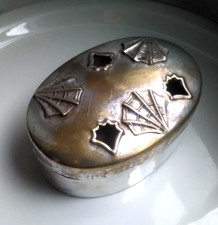 Deckel- Dose Schmuckdöschen versilbert Muschel Jugendstil Art deco Nouveau antik
