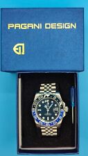 Armbanduhr Herren Pagani Design blau schwarz, gebraucht mit OVP