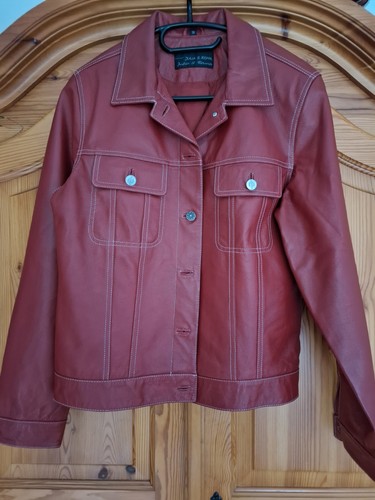 Lederjacke rot echtes - rot,