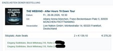 2 Tickets  -  The Weeknd - München 26.06.25 - Top Sitzplätze Block 218