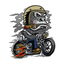 Aufkleber Gorilla Biker