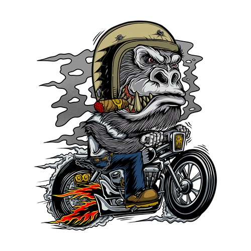 Aufkleber gorilla biker - aufkleber,