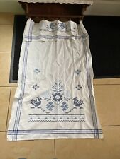 Küchenbord Holzbord mit Haken für Geschirrtücher mit besticktem Vorhang Vintage