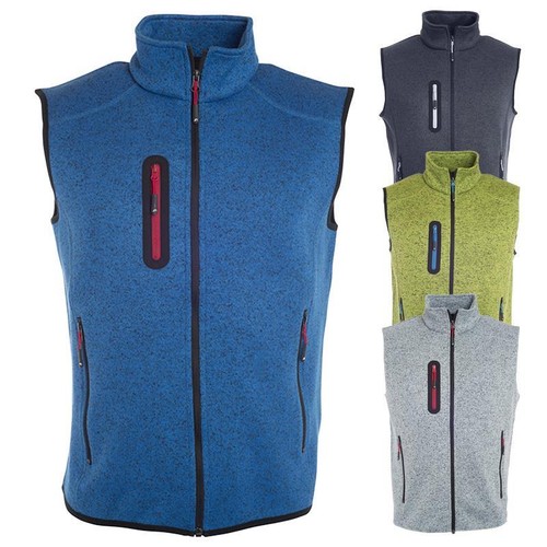 Herren strickfleece weste - strickfleece,