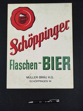 Werbeschild - Schöppinger Flaschen Bier – Brauerei - Sammlungsauflösung