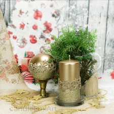 Stumpenkerze Kugelkerze Gold