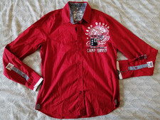 Camp David Herren Hemd, Gr. L, Rot, Baumwolle