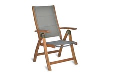 Klappsessel verstellbar Gartenstuhl Hochlehner ACAPULCO Akazie + Gewebe, 2. WAHL