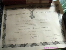 DIPL539 - Diplom Ordenskette Legion Ehren- Lt Kragen Art. Kolonial- France Libre