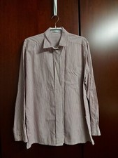 Damen VINTAGE Bluse Mario Rosella Gr. 40 Langarm Weiß Bordeaux Gestreift